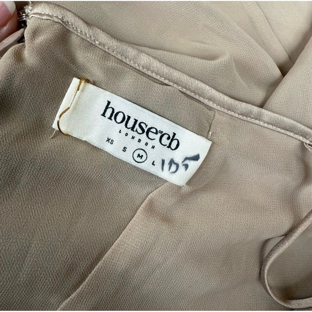 New!‎ House of CB 'Loren' Latte Corset Maxi Dress in Tan Sz Medium $269 - Picture 8 of 9